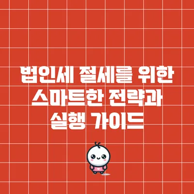 법인세 절세를 위한 스마트한 전략과 실행 가이드