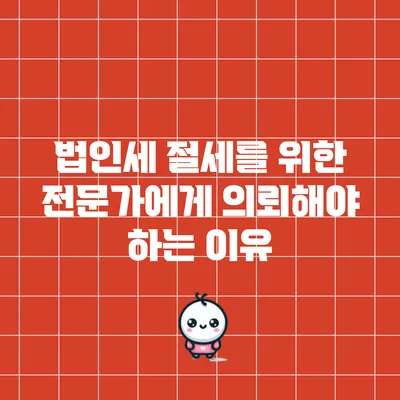 법인세 절세를 위한 전문가에게 의뢰해야 하는 이유