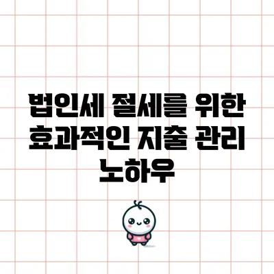 법인세 절세를 위한 효과적인 지출 관리 노하우