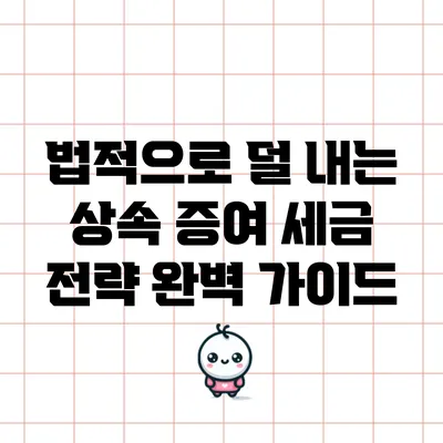 법적으로 덜 내는 상속 증여 세금 전략 완벽 가이드