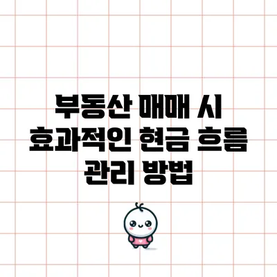 부동산 매매 시 효과적인 현금 흐름 관리 방법