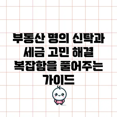 부동산 명의 신탁과 세금 고민 해결: 복잡함을 풀어주는 가이드