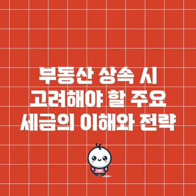 부동산 상속 시 고려해야 할 주요 세금의 이해와 전략