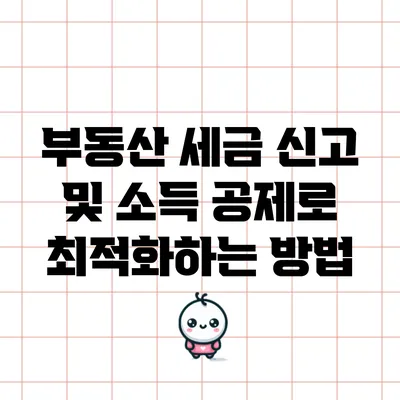 부동산 세금 신고 및 소득 공제로 최적화하는 방법
