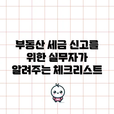 부동산 세금 신고를 위한 실무자가 알려주는 체크리스트