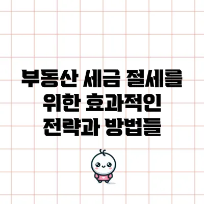부동산 세금 절세를 위한 효과적인 전략과 방법들