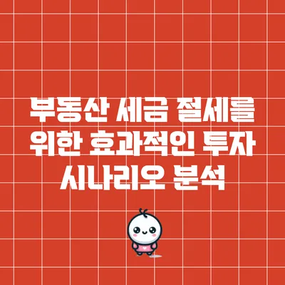 부동산 세금 절세를 위한 효과적인 투자 시나리오 분석