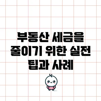 부동산 세금을 줄이기 위한 실전 팁과 사례