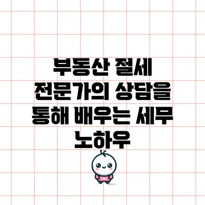 부동산 절세 전문가의 상담을 통해 배우는 세무 노하우