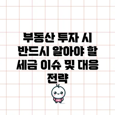 부동산 투자 시 반드시 알아야 할 세금 이슈 및 대응 전략