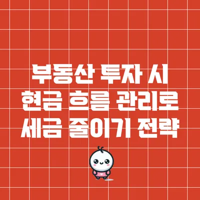 부동산 투자 시 현금 흐름 관리로 세금 줄이기 전략
