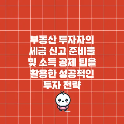 부동산 투자자의 세금 신고 준비물 및 소득 공제 팁을 활용한 성공적인 투자 전략