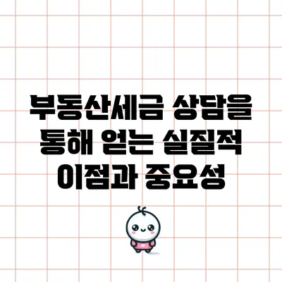 부동산세금 상담을 통해 얻는 실질적 이점과 중요성