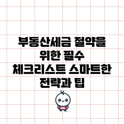 부동산세금 절약을 위한 필수 체크리스트: 스마트한 전략과 팁