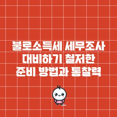 불로소득세 세무조사 대비하기: 철저한 준비 방법과 통찰력