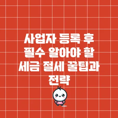 사업자 등록 후 필수 알아야 할 세금 절세 꿀팁과 전략