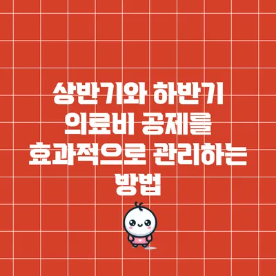 상반기와 하반기 의료비 공제를 효과적으로 관리하는 방법