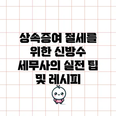 상속증여 절세를 위한 신방수 세무사의 실전 팁 및 레시피