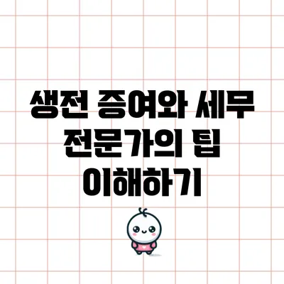 생전 증여와 세무 전문가의 팁 이해하기