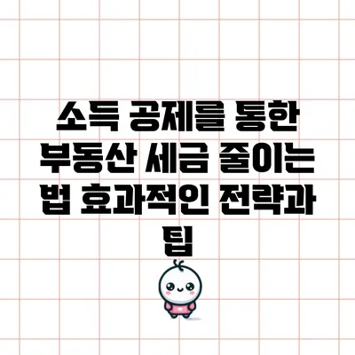 소득 공제를 통한 부동산 세금 줄이는 법: 효과적인 전략과 팁