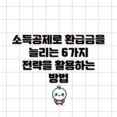 소득공제로 환급금을 늘리는 6가지 전략을 활용하는 방법