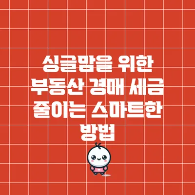싱글맘을 위한 부동산 경매 세금 줄이는 스마트한 방법