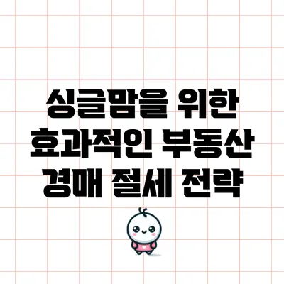 싱글맘을 위한 효과적인 부동산 경매 절세 전략