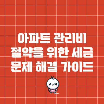 아파트 관리비 절약을 위한 세금 문제 해결 가이드