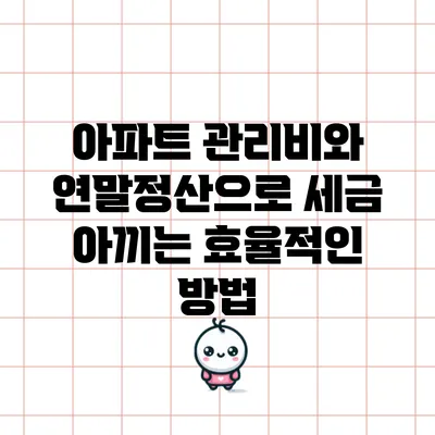 아파트 관리비와 연말정산으로 세금 아끼는 효율적인 방법