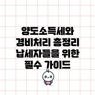 양도소득세와 경비처리 총정리: 납세자들을 위한 필수 가이드