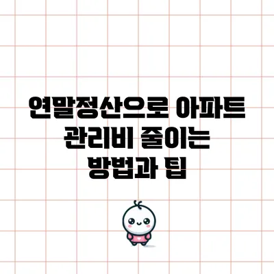 연말정산으로 아파트 관리비 줄이는 방법과 팁