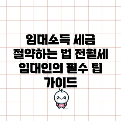 임대소득 세금 절약하는 법: 전월세 임대인의 필수 팁 가이드