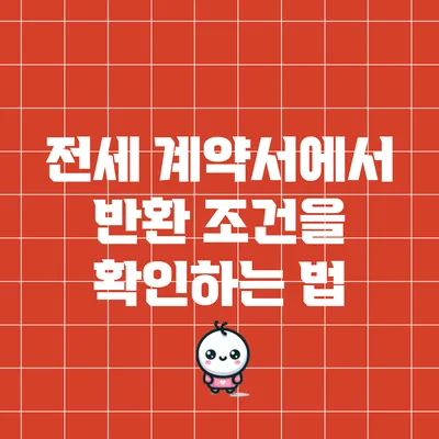 전세 계약서에서 반환 조건을 확인하는 법