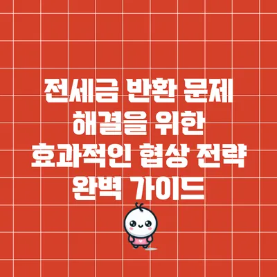 전세금 반환 문제 해결을 위한 효과적인 협상 전략 완벽 가이드