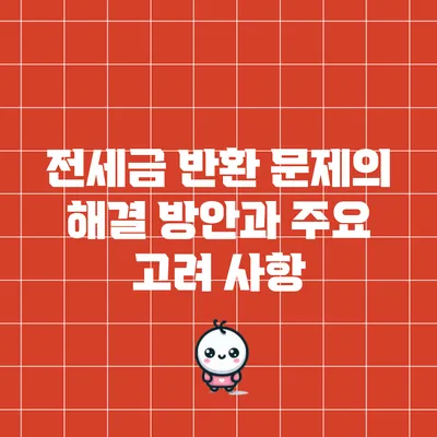 전세금 반환 문제의 해결 방안과 주요 고려 사항