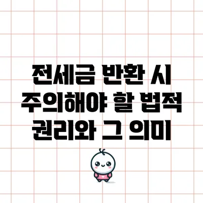 전세금 반환 시 주의해야 할 법적 권리와 그 의미