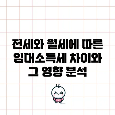 전세와 월세에 따른 임대소득세 차이와 그 영향 분석