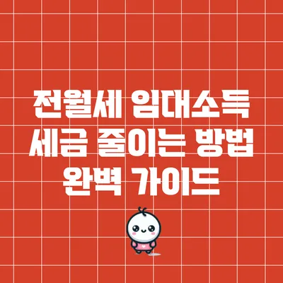 전월세 임대소득 세금 줄이는 방법 완벽 가이드