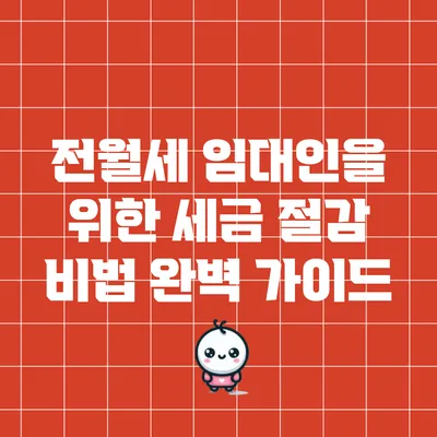 전월세 임대인을 위한 세금 절감 비법 완벽 가이드