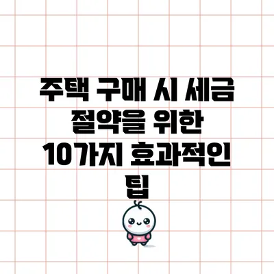 주택 구매 시 세금 절약을 위한 10가지 효과적인 팁
