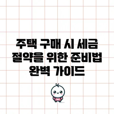 주택 구매 시 세금 절약을 위한 준비법 완벽 가이드