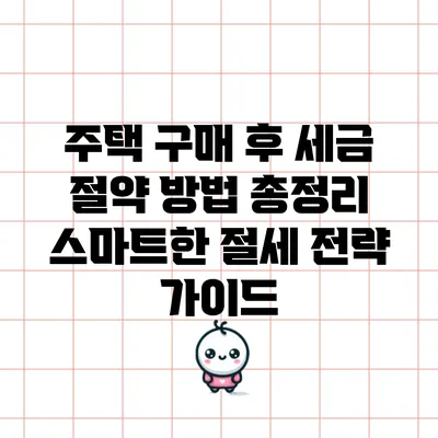 주택 구매 후 세금 절약 방법 총정리: 스마트한 절세 전략 가이드