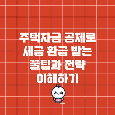 주택자금 공제로 세금 환급 받는 꿀팁과 전략 이해하기