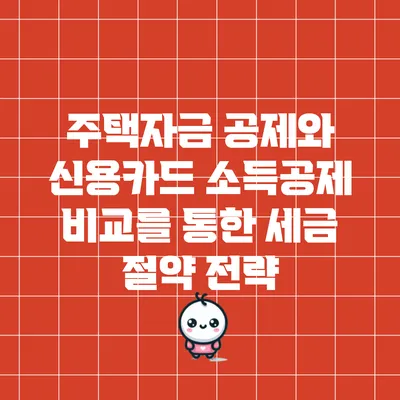 주택자금 공제와 신용카드 소득공제 비교를 통한 세금 절약 전략