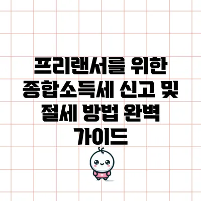 프리랜서를 위한 종합소득세 신고 및 절세 방법 완벽 가이드