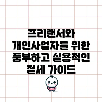 프리랜서와 개인사업자를 위한 풍부하고 실용적인 절세 가이드