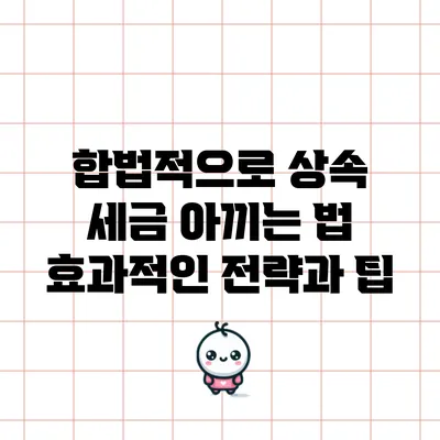 합법적으로 상속 세금 아끼는 법: 효과적인 전략과 팁