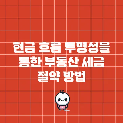 현금 흐름 투명성을 통한 부동산 세금 절약 방법
