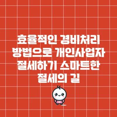 효율적인 경비처리 방법으로 개인사업자 절세하기: 스마트한 절세의 길