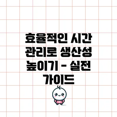 효율적인 시간 관리로 생산성 높이기 - 실전 가이드
